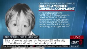 GFX about disappearance of Elijah Vue.