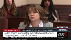 Hannah Gutierrez sits in court