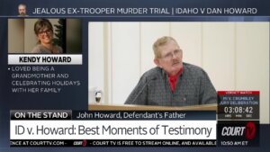 Dan Howard's father, John, is cross examined in the Jealous Ex-Trooper Murder Trial, where his son Dan is accused of killing his estranged wife.