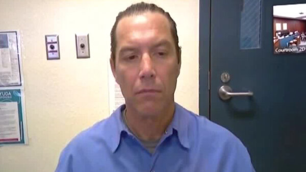 Scott Peterson appears in court via Zoom on April 16, 2024.