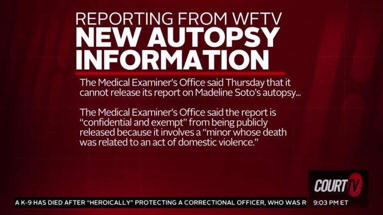 The medical examiner's office said the report is confidential and exempt from being publicly released.