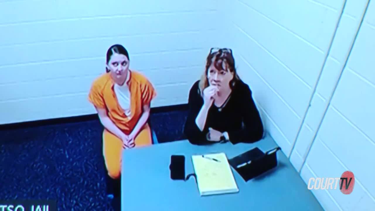 Katrina Baur in court via Zoom.