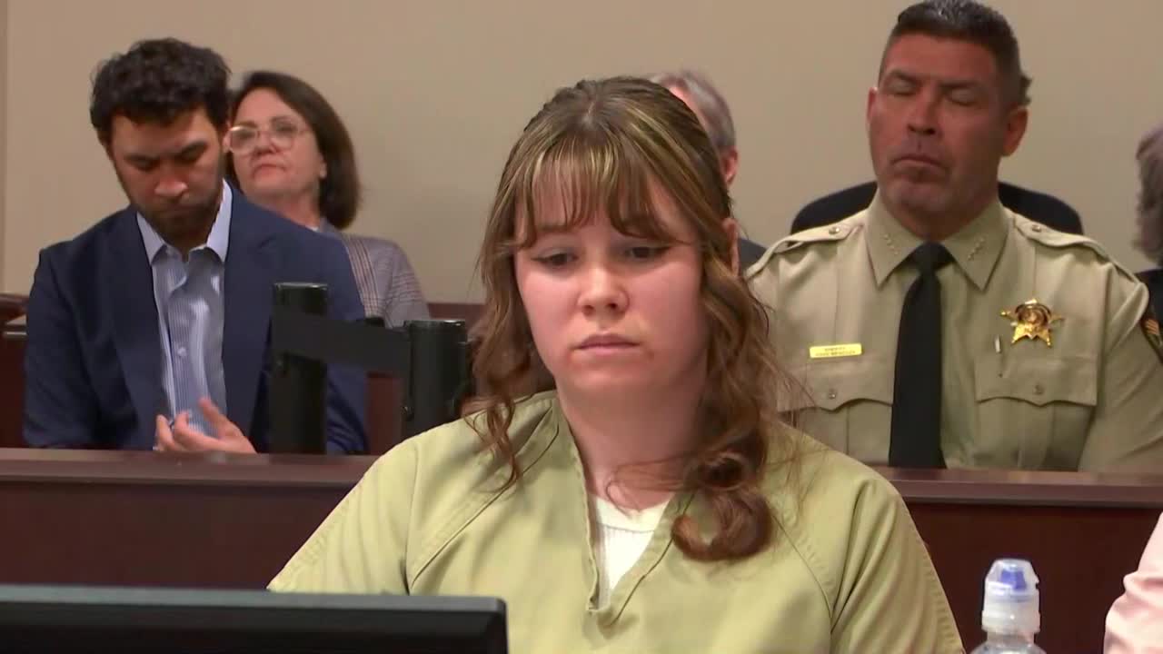 Hannah Gutierrez sits in court