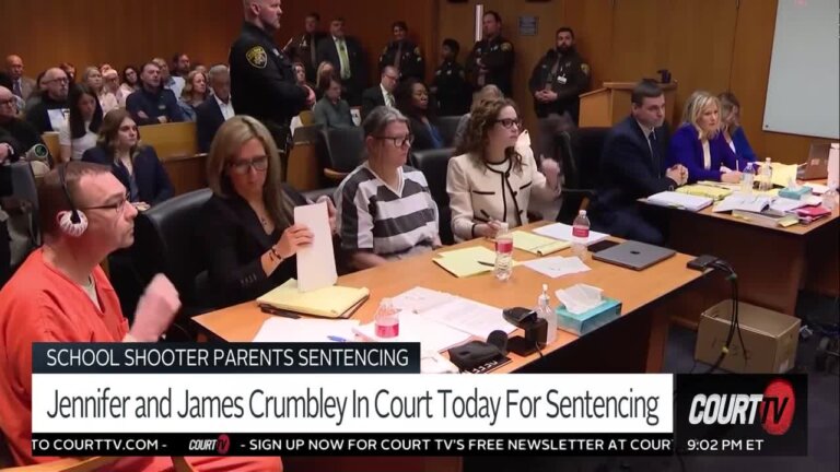 James and Jennifer Crumbley sit in court