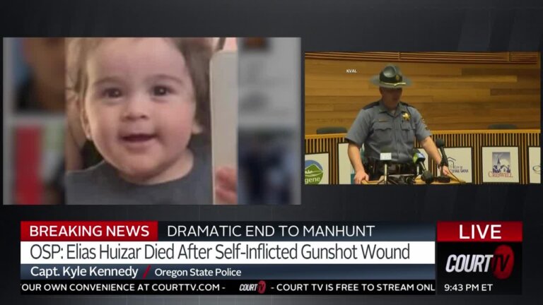 After a pursuit and an exchange of gunfire, Elias Huizar tried to elude police and ended up crashing his car. He then killed himself, via a self-inflicted gunshot wound. Roman Santos, the 1-year-old child who was abducted, was taken safely into custody.