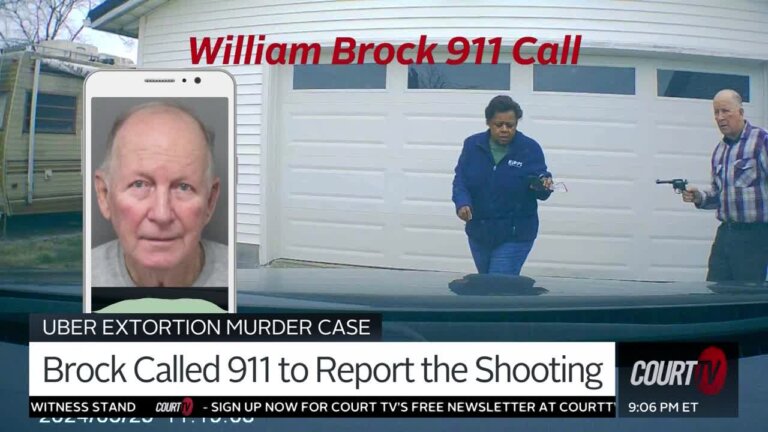 William Brock's 911 call released. Brock faces murder charges for the fatal shooting of Uber driver, Lo-Letha Hall, who investigators say was sent to his home by scammers demanding money from him.