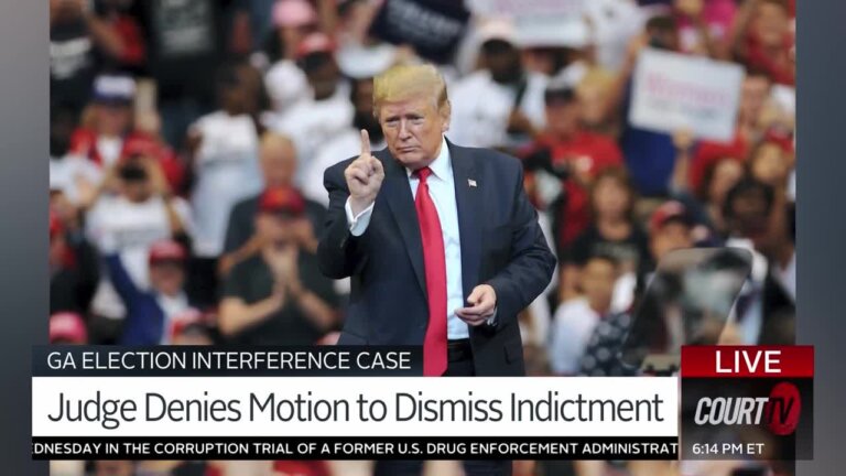 The judge denied a motion by the attorneys for former president Donald Trump to dismiss the indictment against him in the Georgia Election Interference case.