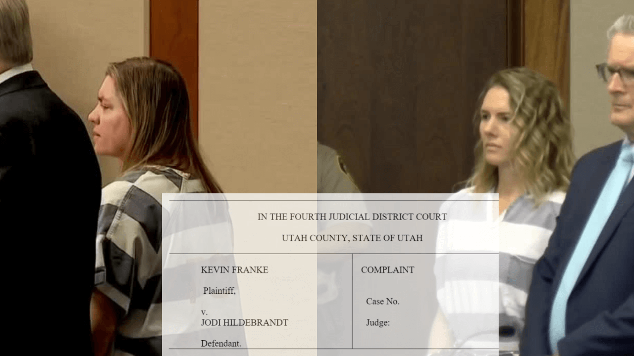 split screen of jodi hildebrandt and ruby franke with overlay