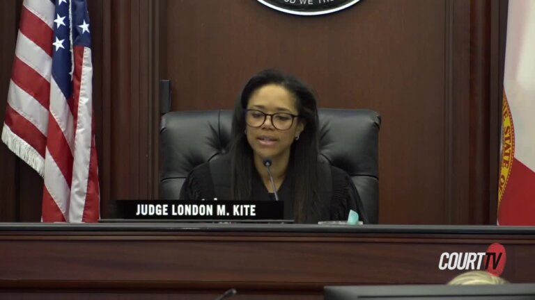 Judge London Kite speaks in court