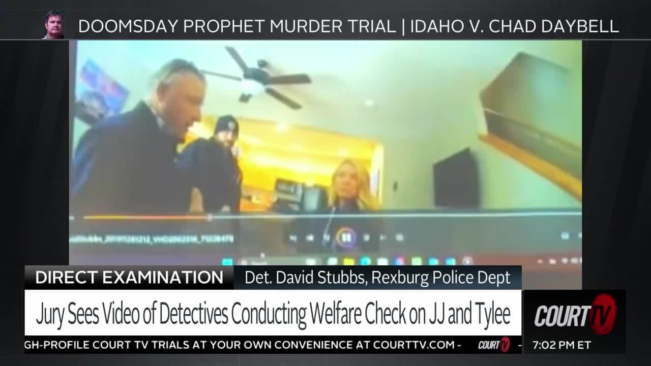 The jury sees police bodycam video of investigators talking to Lori Vallow. Investigators conducted a welfare check on JJ Vallow and Tylee Ryan after a call from Kay Woodcock, JJ's grandmother.