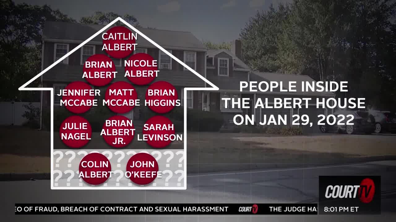 Court TV presents a timeline of the comings and goings from the Albert home on the night of Boston Police Officer John O'Keefe's death.