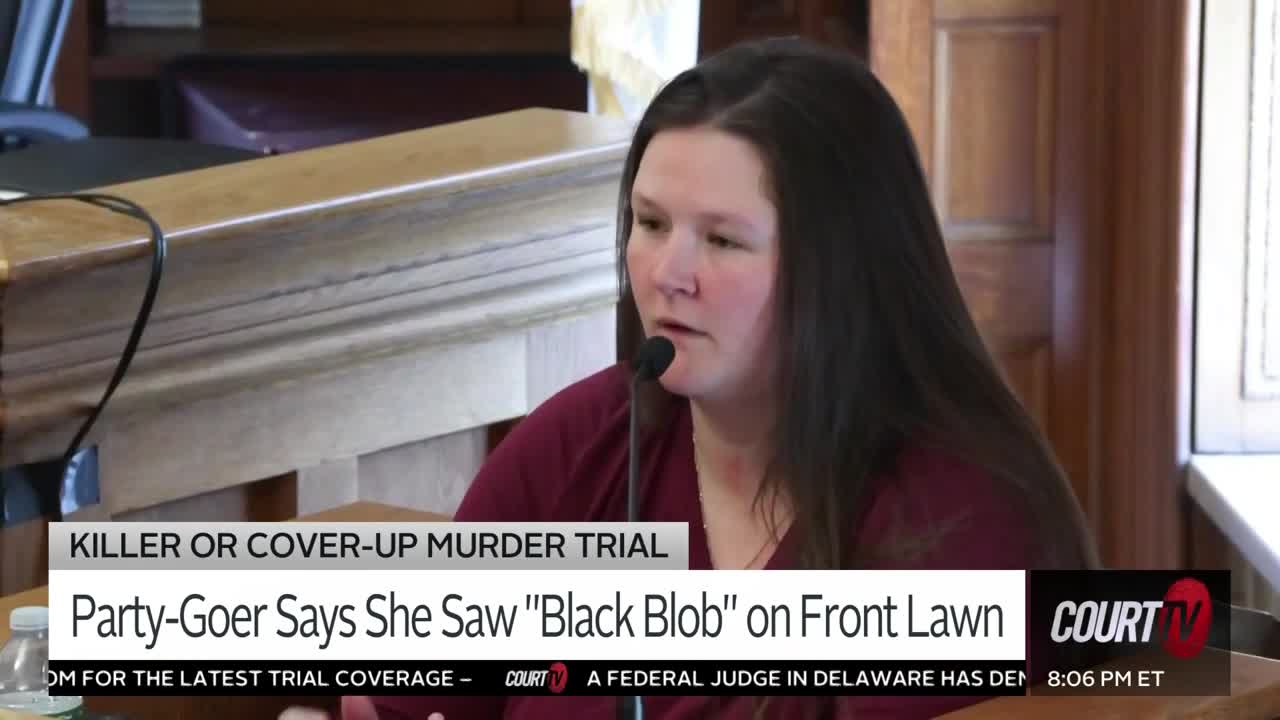 Julie Nagel testified that when she left the Albert home, at around 1:45 am, she saw a 'black blob' around the flagpole area and said it was about 5 to 6 feet in length.