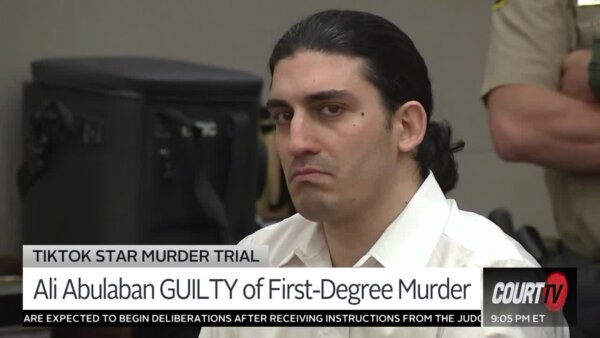 Ali Abulaban looks at the camera as the verdict was read.