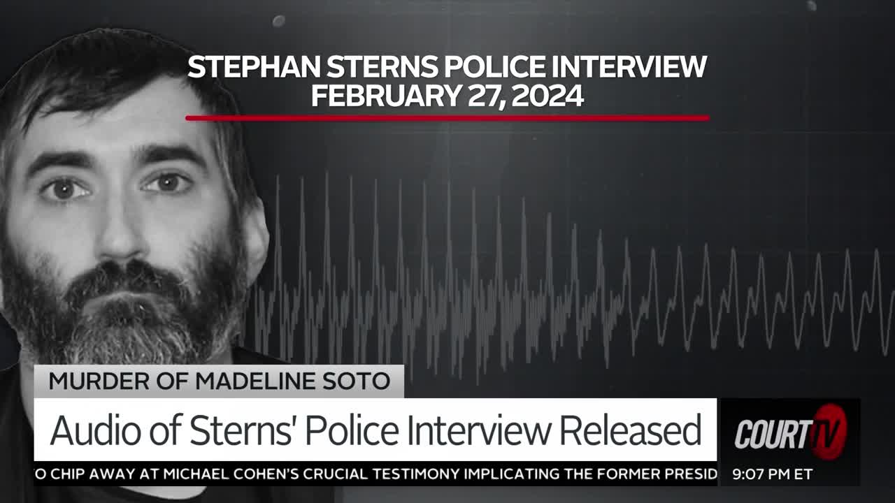 Audio of Stephan Sterns' February 27, 2024 police interview is released. The interview occurred before Madeline Soto's body was found and before the disturbing images on his phone were discovered.