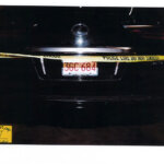 Back of Karen Read's Lexus behind crime tape