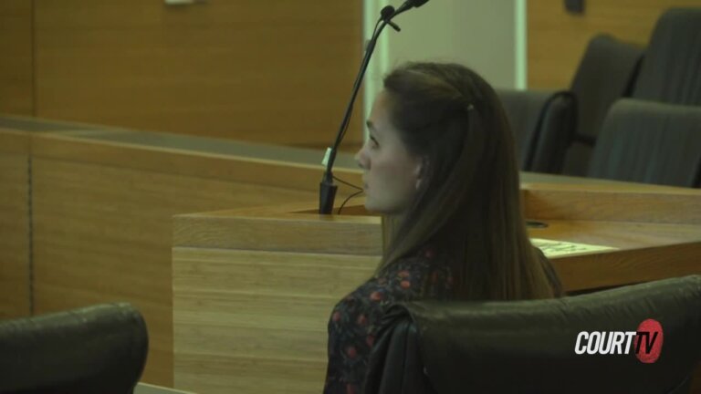 Ashley Benefield sits in court during a motions hearing