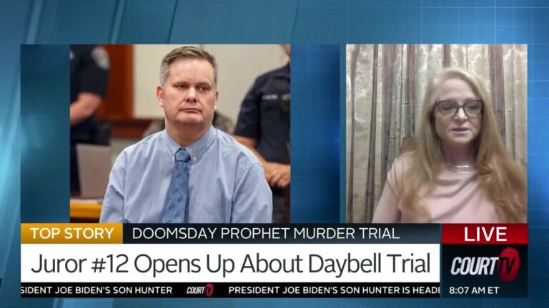 daybell juror splitscreen next to pic of daybell