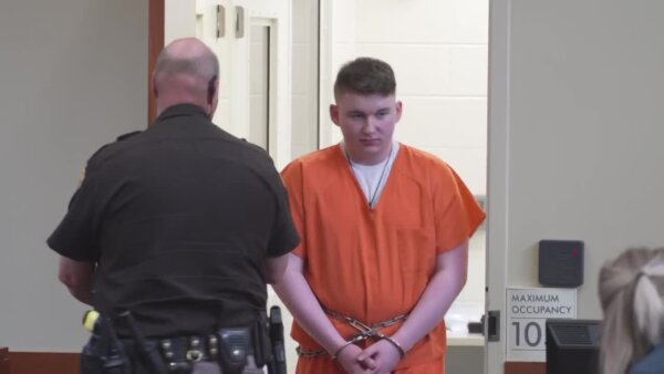 Logan Kruckenberg-Anderson walks into court in shackles