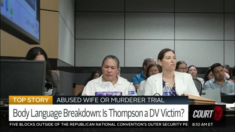 Marcia Thompson sits in court