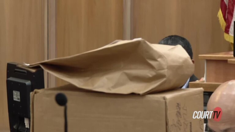 Brown evidence bags in court