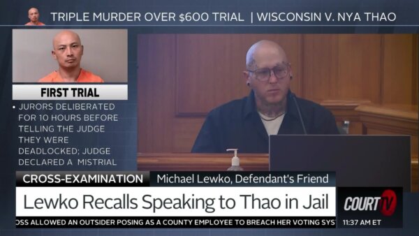 Bald man with tattoos testifies in court