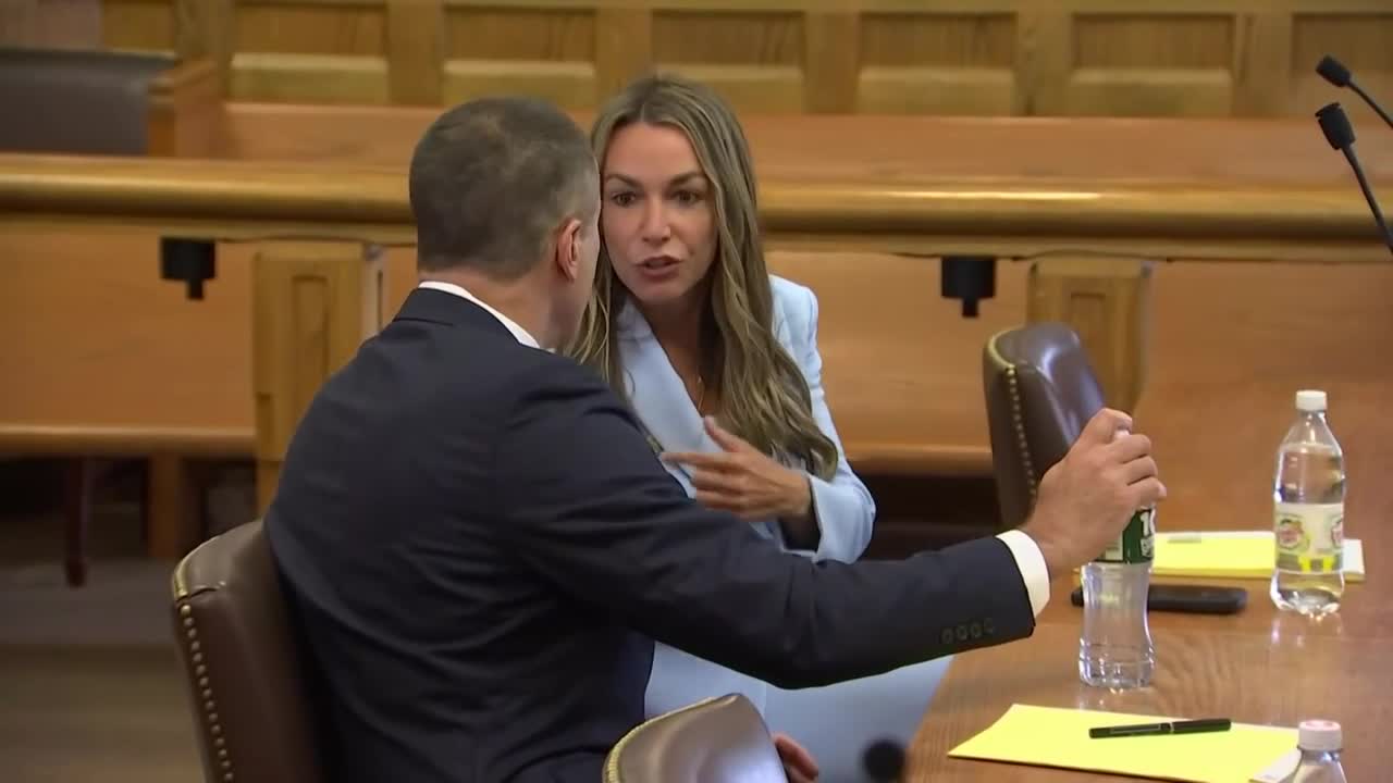 Karen Read talks to her attorney