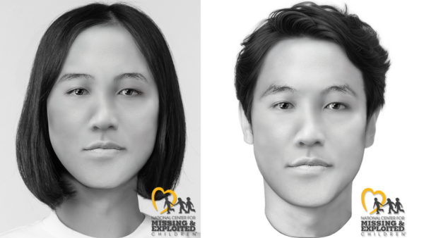 black and white artist sketches of an unidentified asian victim