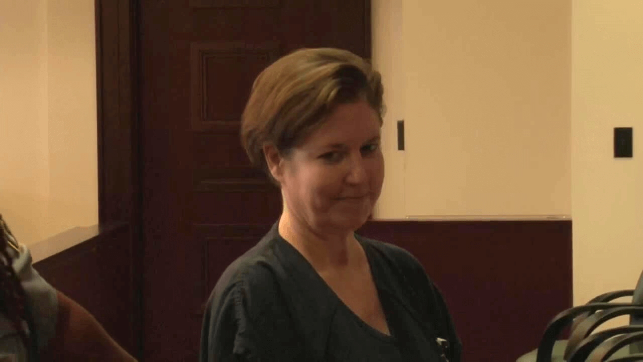 Sarah Boone smiles in court