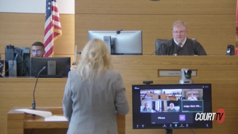 Judge and prosecutor in courtroom