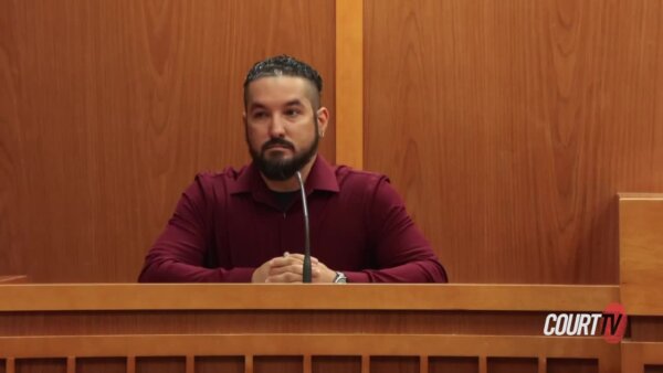 Man testifying in court