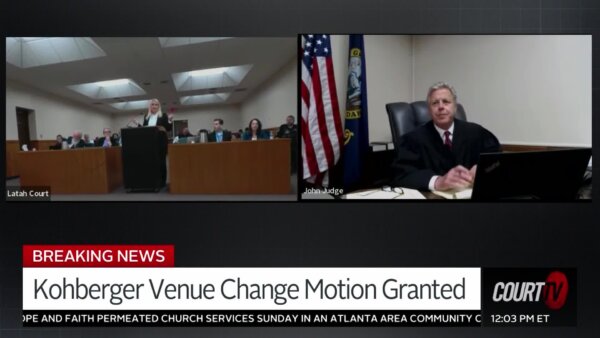 Interior of latah county courtroom/judge john judge