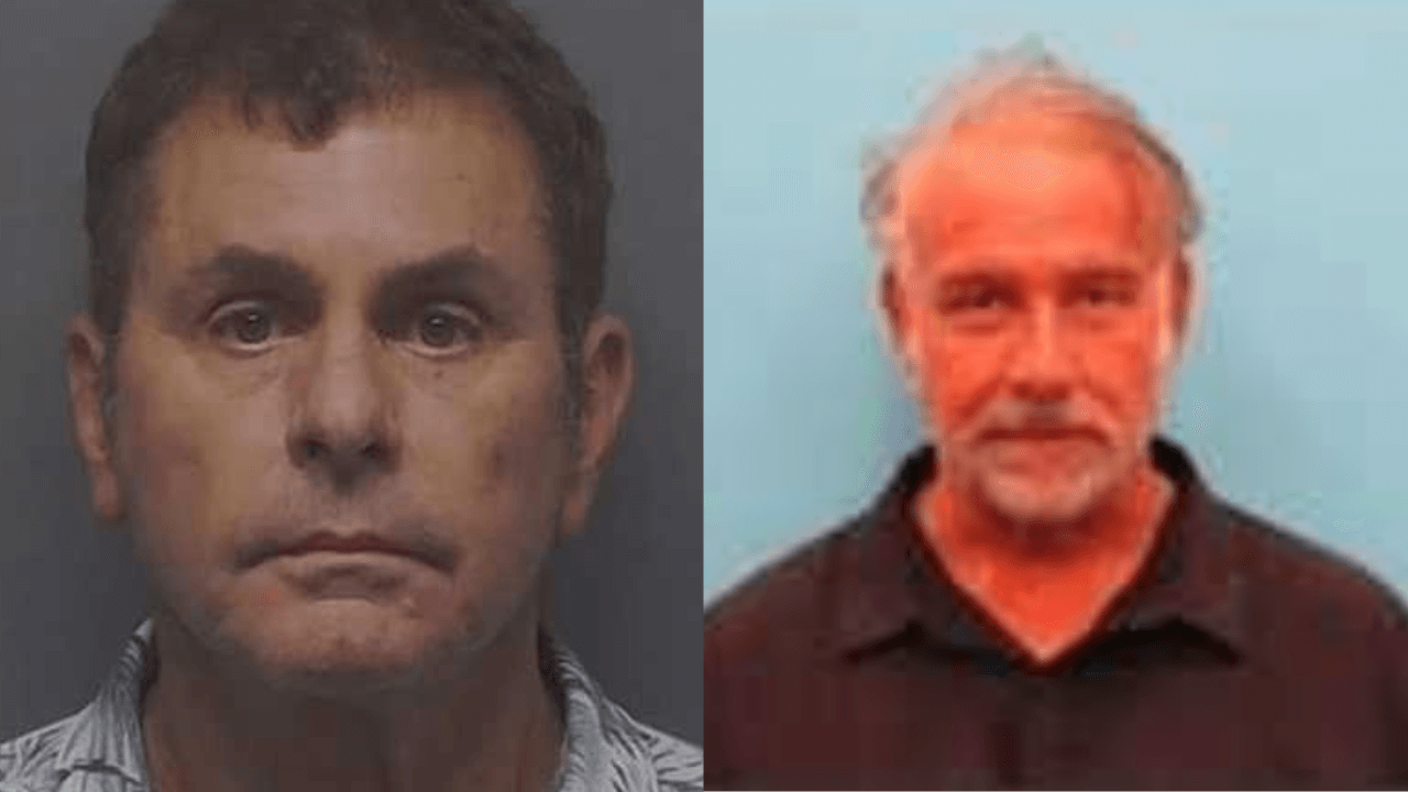 booking photos of James Cotter and Brad Simpson