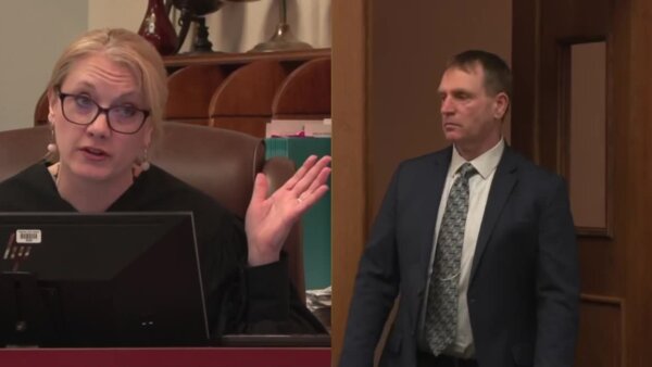 split screen of judge jerilyn dietz and tim hauschultz