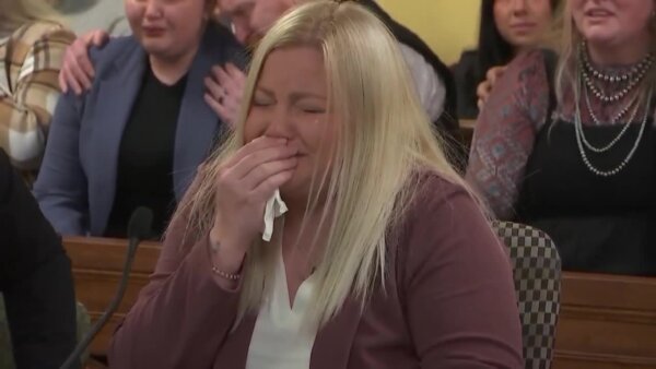 Nichole Rice reacts to the jury's verdict