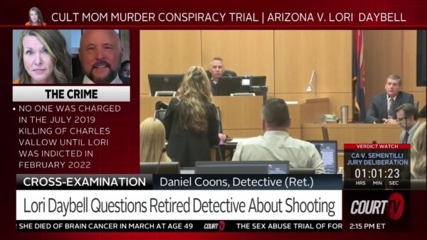 wide shot of a courtroom