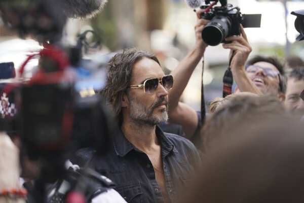 Russell Brand arrives at Westminster Magistrates' court