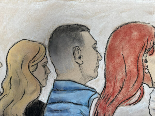 courtroom sketch of Brooks Houck