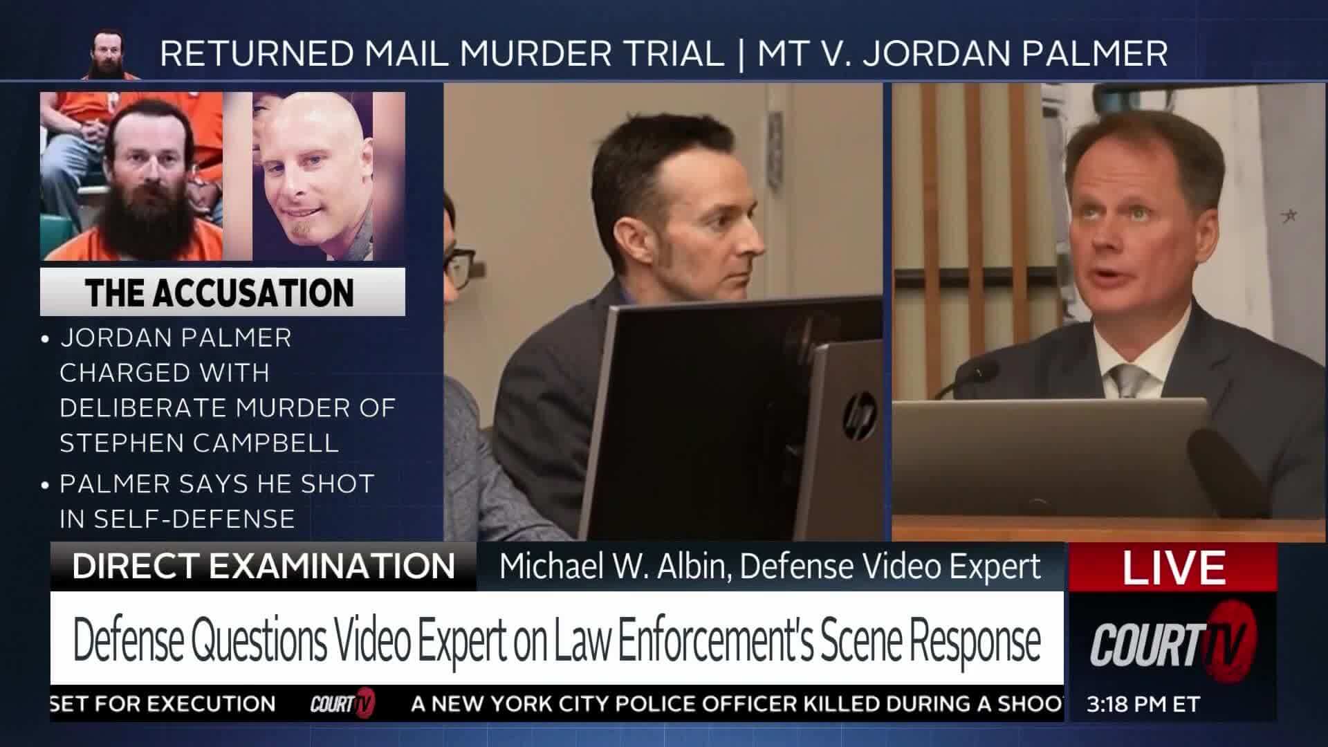 splitscreen: witness questioned in court/attorney asking questions