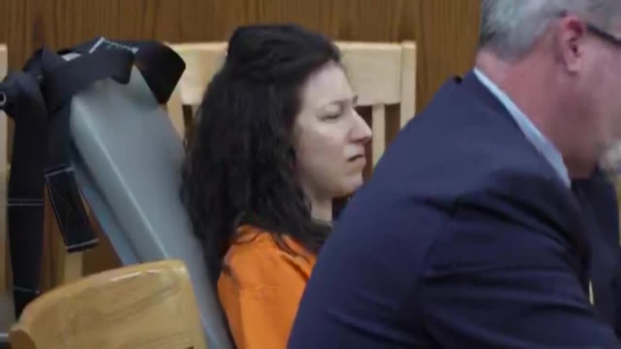 Taylor Schabusiness sits in court during her sentencing