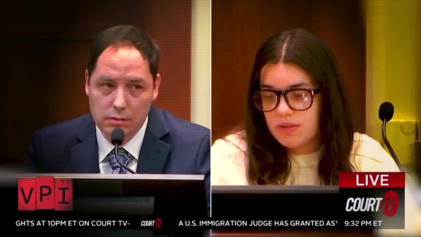 side by side of male and female defendants testifying