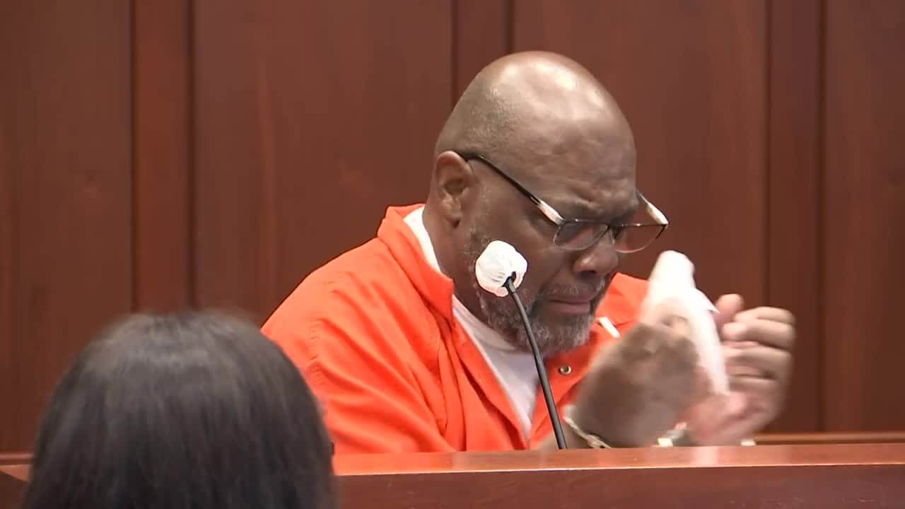 Richard Ferguson cries in court