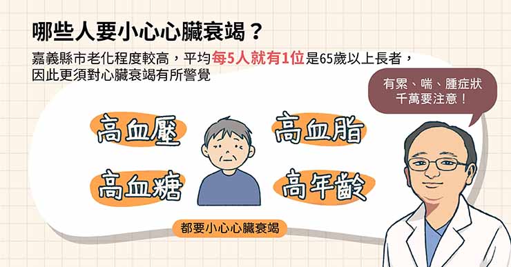 哪些人容易有心臟衰竭?三高、高齡皆要注意