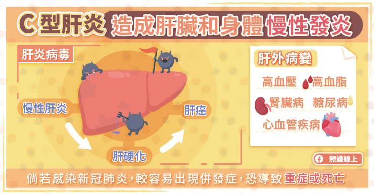 C型肝炎造成肝臟和身體慢性發炎