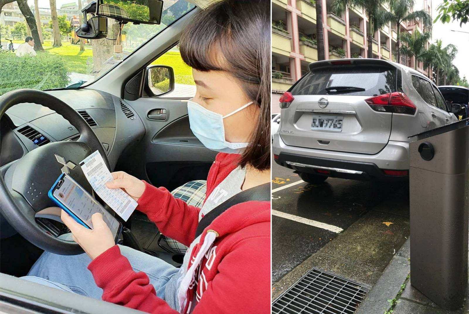 智慧型手機的出現,讓智慧交通一步步實現(左圖)、新北實施停車智慧化管理,落實智慧停車多元整合服務。(右圖)(照片提供:新北市交通局)