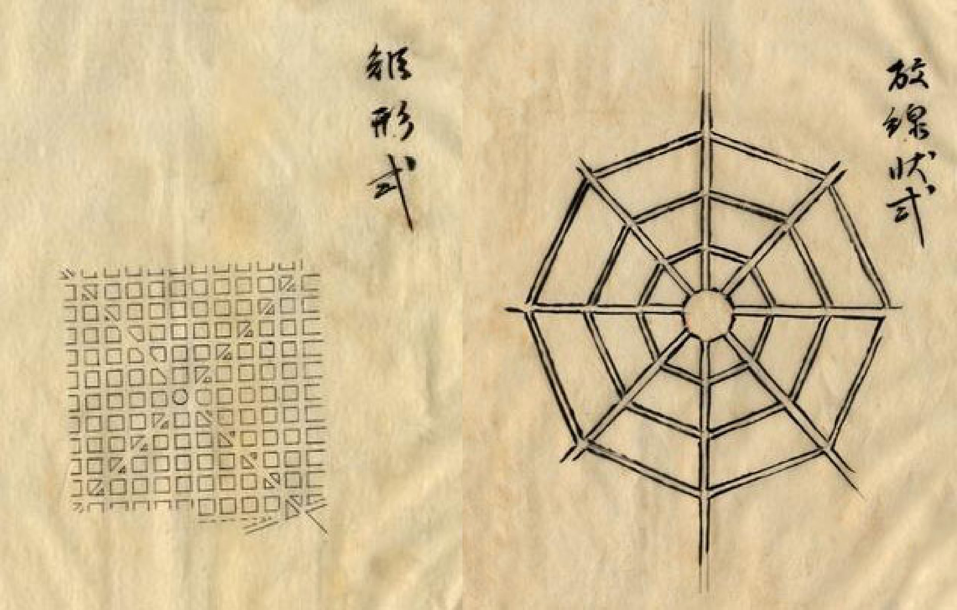 棋盤式的街道，加上圓環和放射狀道路，形成對角線的捷徑。圖片來源│「臺南市區計晝委員會日誌、臺南市區計畫委員會規程、臺南市區計畫委員會議事錄、臺南市區計畫委員會文書收受發送簿、臺南市區計畫委員會審議事項ニ付取調報告」（1899年09月01日），〈明治三十五年十五年保存追加第四卷附一冊〉，《臺灣總督府檔案》，國史館臺灣文獻館，典藏號：00004709001。