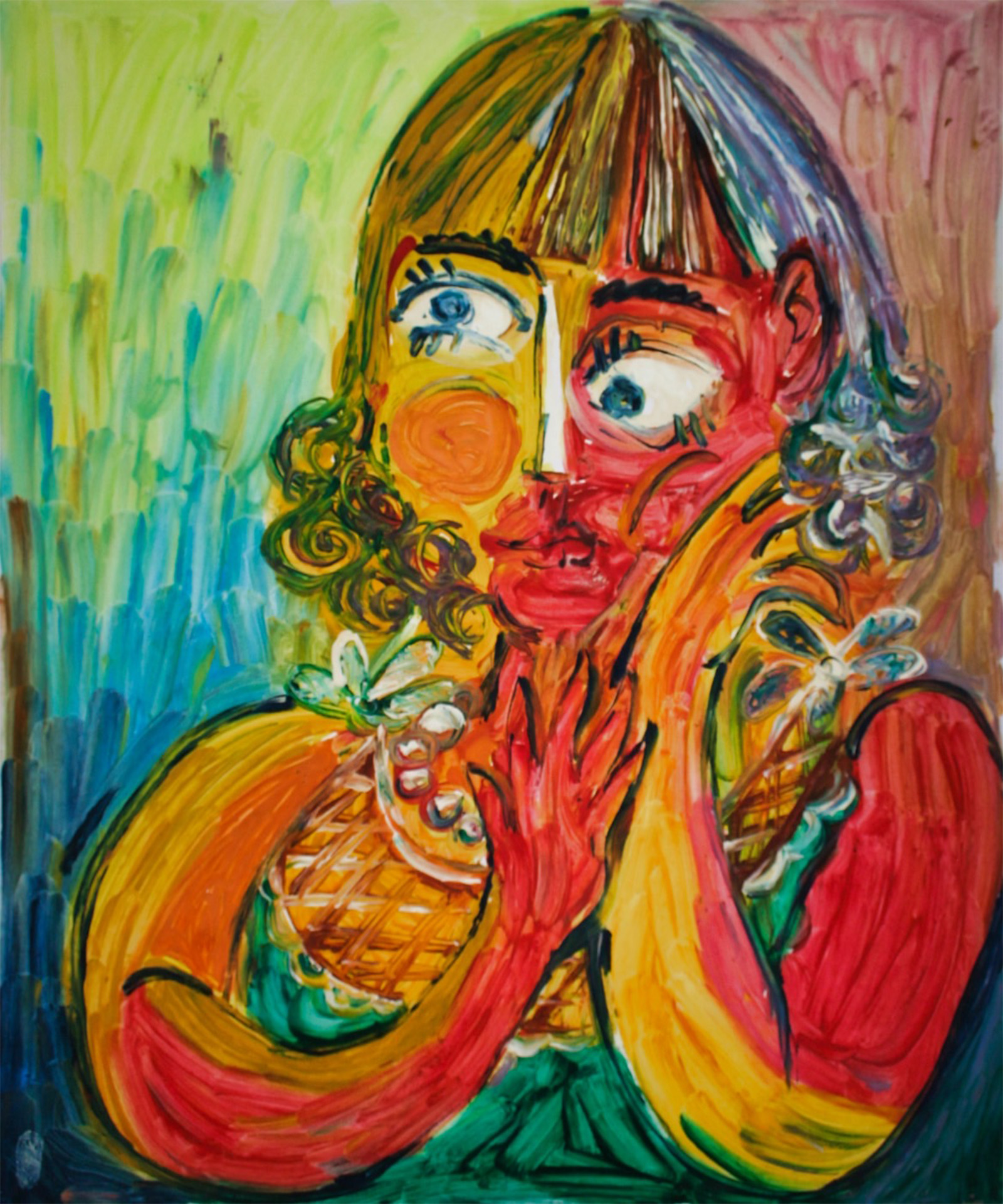 《忸怩》。2015,100x120cm