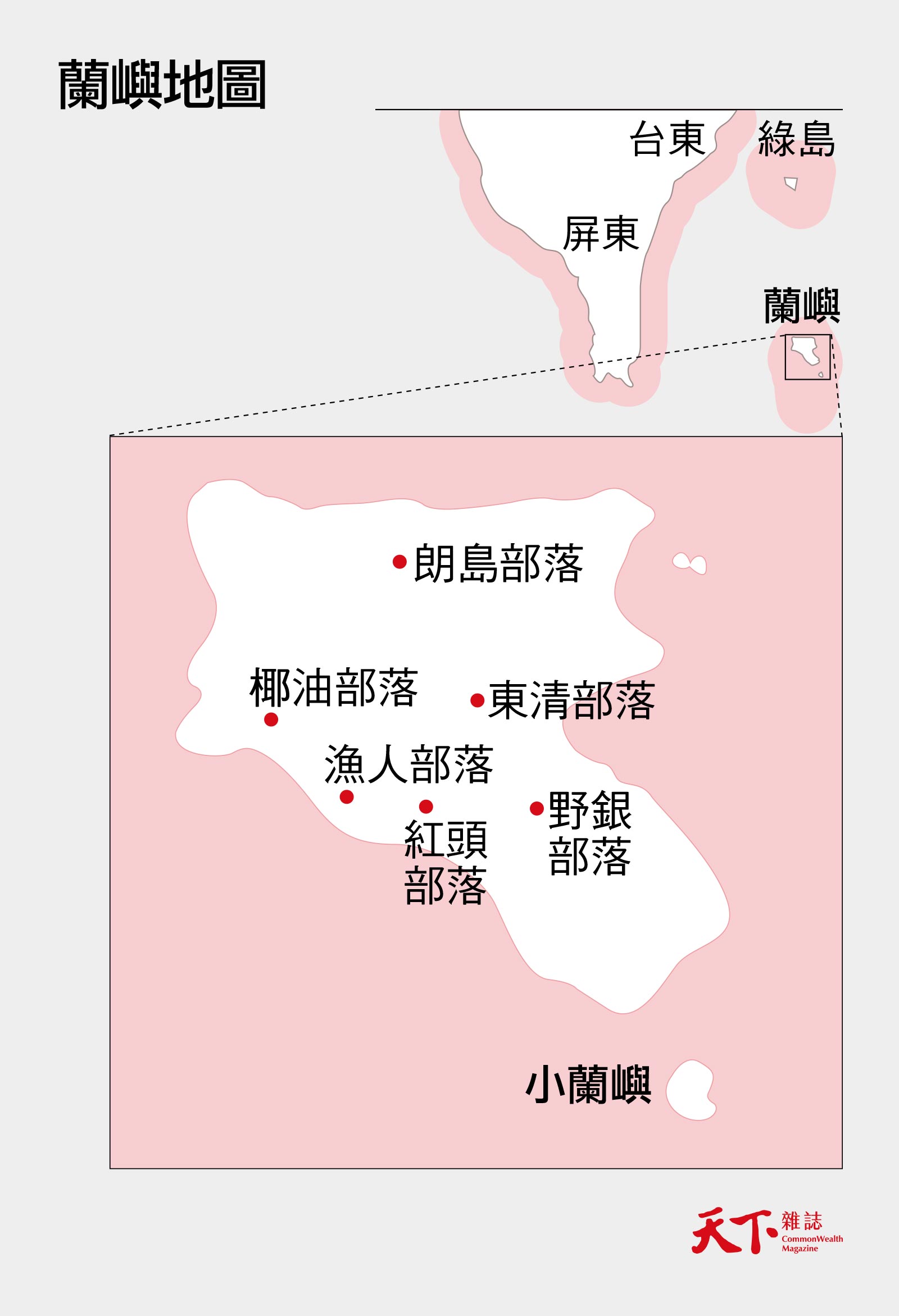 蘭嶼地圖-蘭嶼部落分布