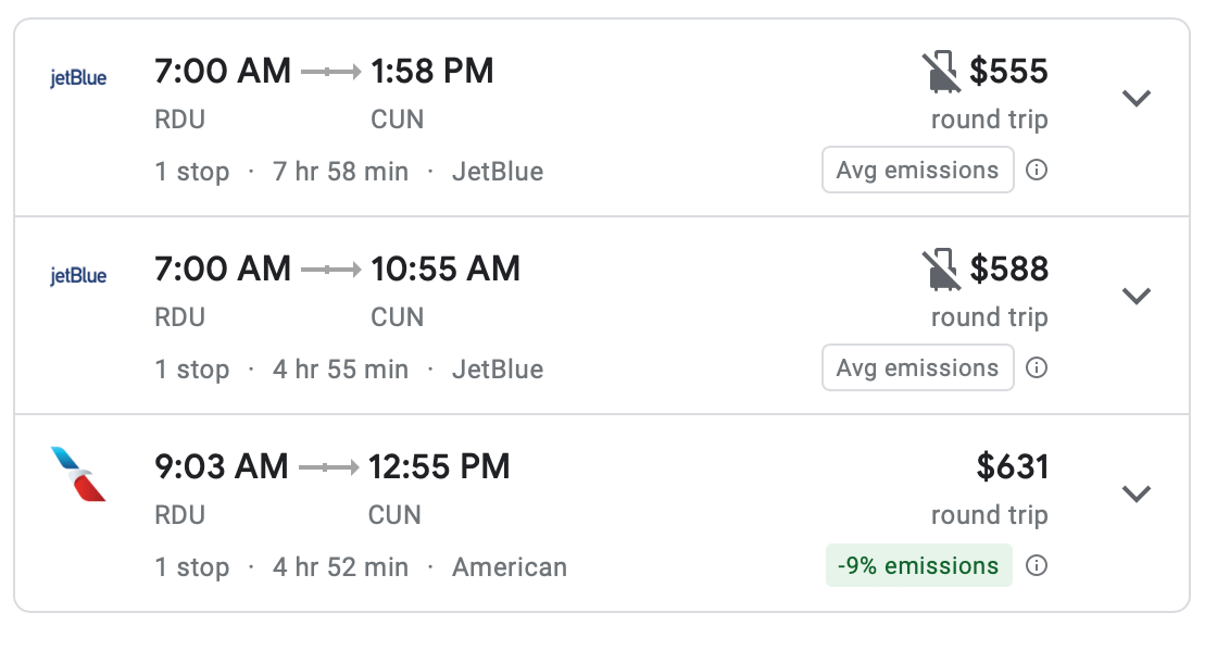 Cancun Google Flights 