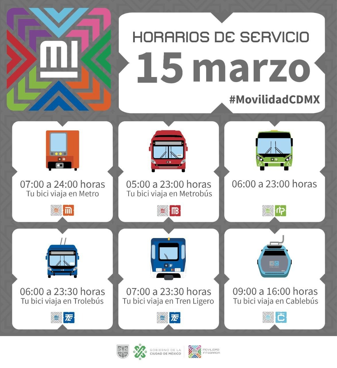 Horarios del transporte público en CDMX para este "puente" del 15 de marzo