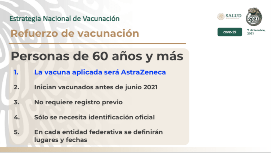 ¡Arranca la vacunación a adultos mayores! Se les aplicara AstraZeneca